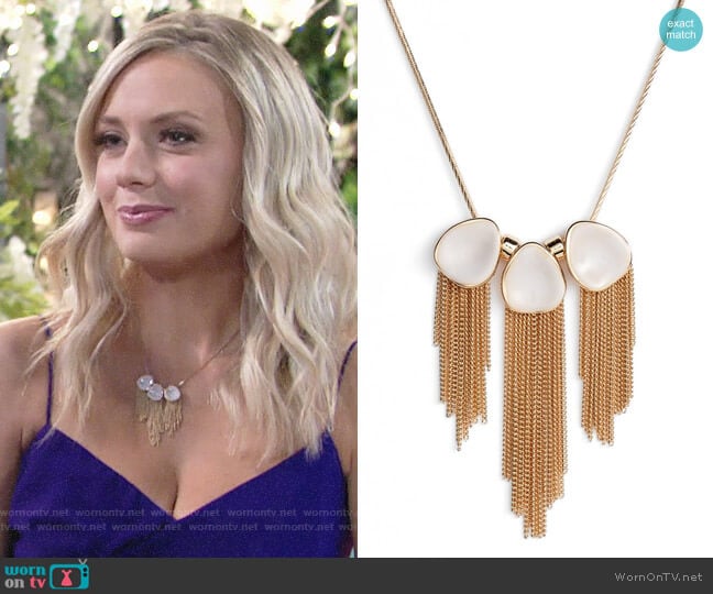 Halogen Painted Petal Fringe Necklace worn by Abby Newman (Melissa Ordway) on The Young and the Restless