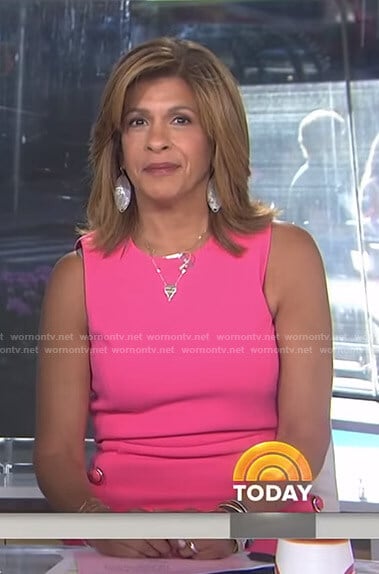 Hoda’s pink dress with button details on Today