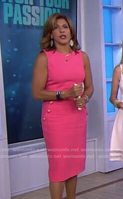 Hoda’s pink dress with button details on Today