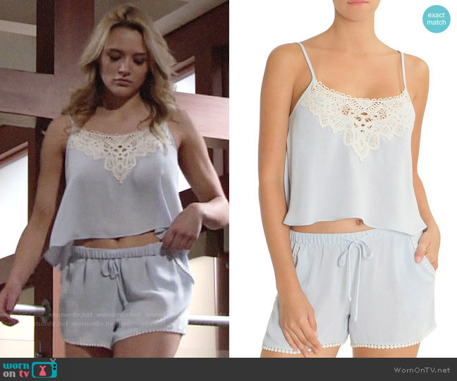 In Bloom by Jonquil Cropped Cami Set worn by Summer Newman (Hunter King) on The Young & the Restless