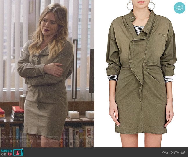 Lindsey Cotton-Blend Shirtdress by Isabel Marant Etoile worn by Kelsey Peters (Hilary Duff) on Younger