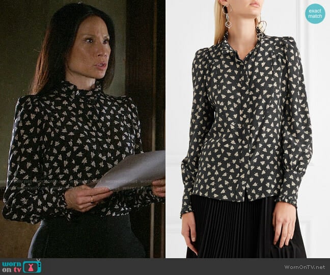 Isabel Marant Sloan Blouse worn by Joan Watson (Lucy Liu) on Elementary