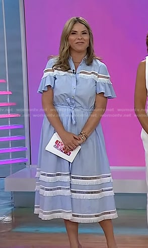 Jenna's blue ruffled shirtdress on Today