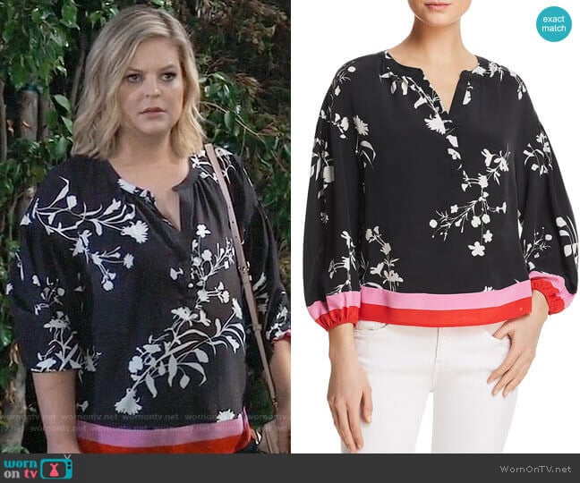 Joie Eilga Top worn by Maxie Jones (Kirsten Storms) on General Hospital