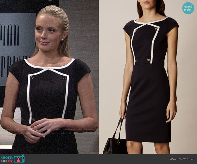 Karen Millen Button Detail Pencil Dress worn by Abby Newman (Melissa Ordway) on The Young and the Restless