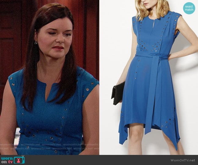 Karen Millen Grommet Detail Dress worn by Katie Logan (Heather Tom) on The Bold and the Beautiful