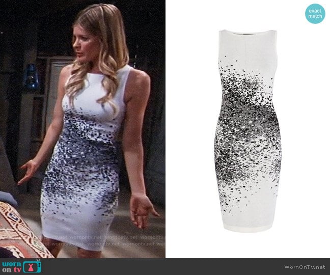 Karen Millen Pixel Jacquard Dress worn by Nina Reeves (Michelle Stafford) on General Hospital