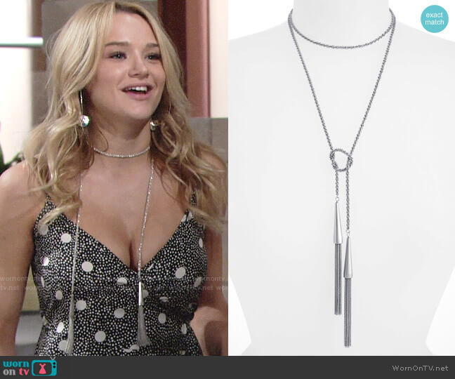 Kendra Scott Phara Tassel Necklace worn by Summer Newman (Hunter King) on The Young and the Restless