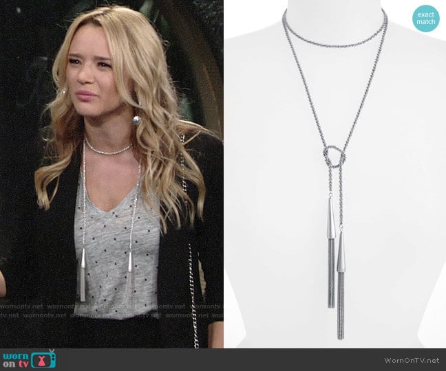 Kendra Scott Phara Tassel Necklace worn by Summer Newman (Hunter King) on The Young and the Restless