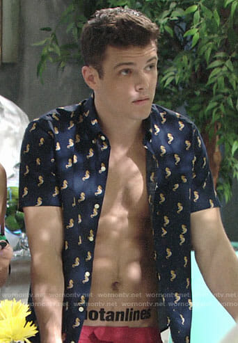 Kyle’s seahorse print shirt on The Young and the Restless