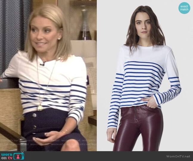 Lean Lines Tee by La Ligne worn by Kelly Ripa on Live with Kelly and Mark