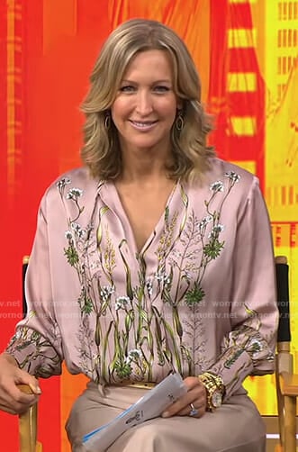 Lara’s pink floral blouse on Good Morning America