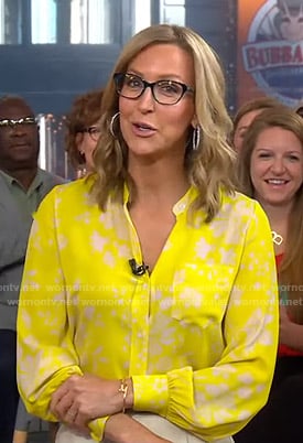 Lara’s yellow floral blouse on Good Morning America