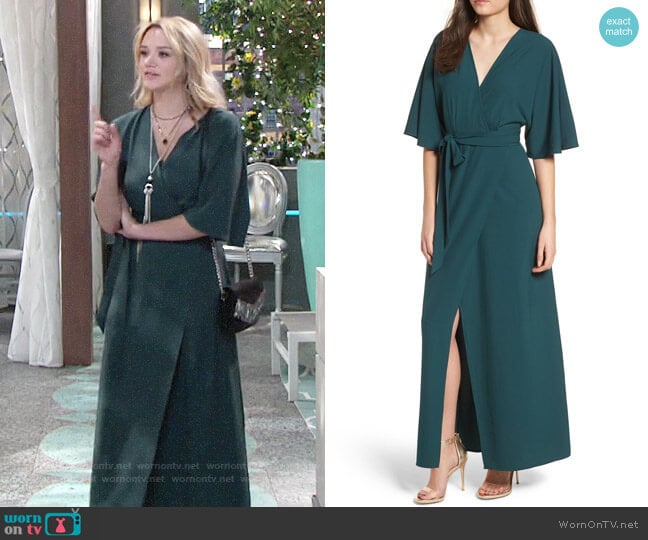 Leith Kimono Maxi Dress worn by Summer Newman (Hunter King) on The Young and the Restless