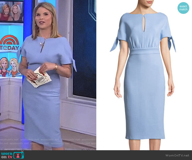 WornOnTV: Jenna’s blue tie sleeve keyhole dress on Today | Jenna Bush ...