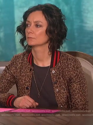 Sara’s leopard print bomber jacket on The Talk