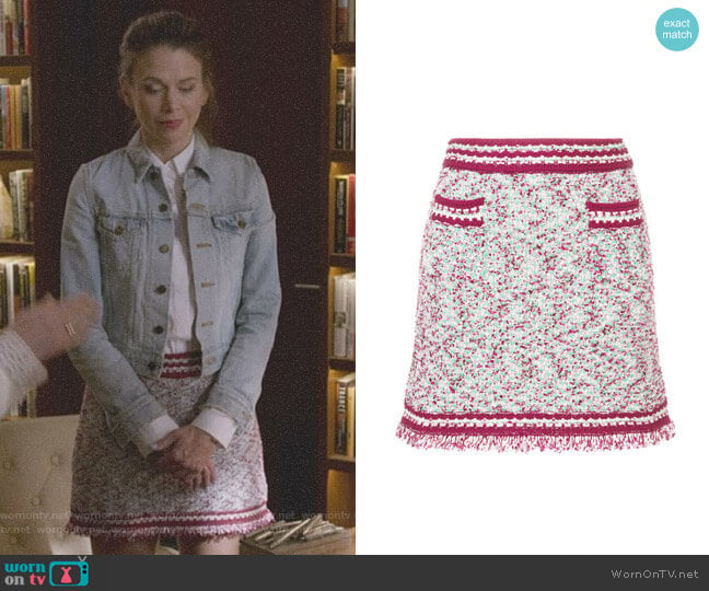 Patterned Contrast Trim Mini Skirt by M Missoni worn by Liza Miller (Sutton Foster) on Younger