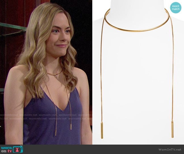 Madewell Chain Choker Necklace worn by Hope Logan (Annika Noelle) on The Bold and the Beautiful