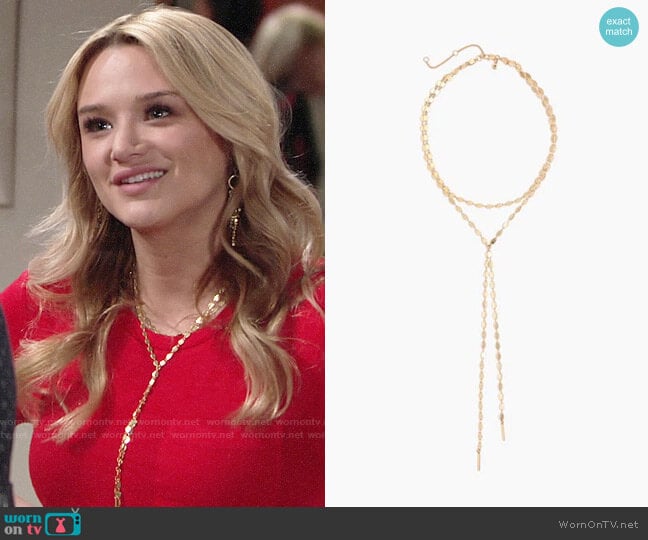 Madewell Waterfall Lariat Necklace worn by Summer Newman (Hunter King) on The Young and the Restless