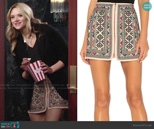 Majorelle Port Skirt worn by Summer Newman (Hunter King) on The Young and the Restless