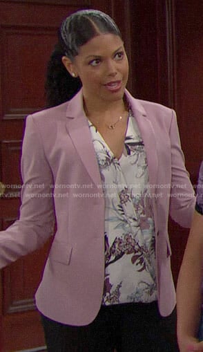 Maya’s pink blazer on The Bold and the Beautiful