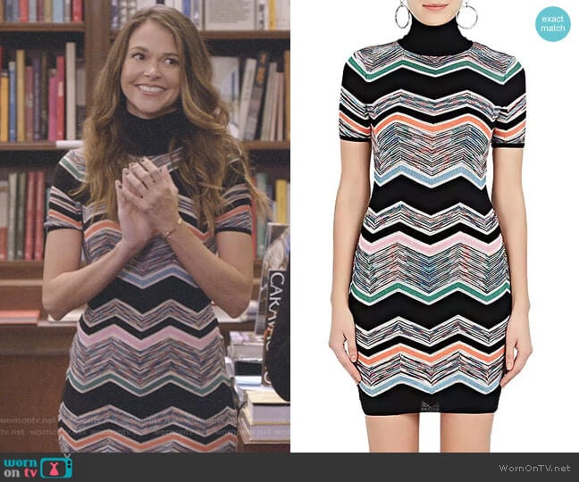 Zigzag-Knit Wool-Blend Dress by Missoni worn by Liza Miller (Sutton Foster) on Younger