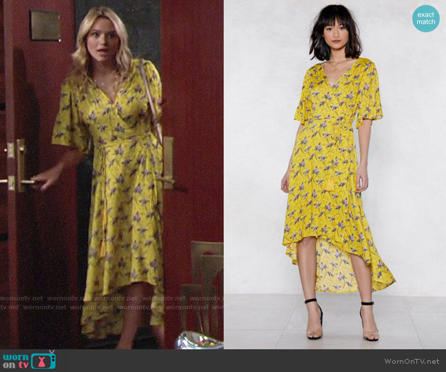 Nasty Gal Finish It Off Floral Dress worn by Summer Newman (Hunter King) on The Young & the Restless