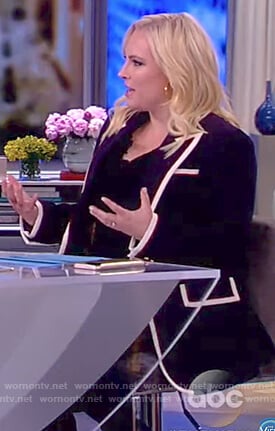 Meghan’s navy tipped blazer on The View