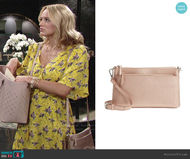 Nordstrom Brixton Convertible Leather Crossbody Bag worn by Summer Newman (Hunter King) on The Young & the Restless