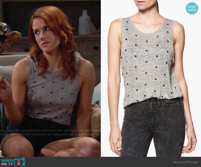 Paige Mikaela Tank worn by Sally Spectra (Courtney Hope) on The Bold and the Beautiful