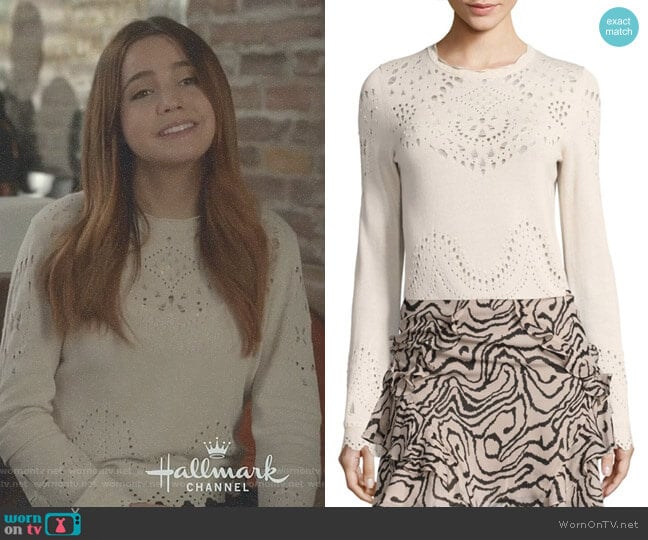 Pointelle Cotton Sweater by Derek Lam 10 Crosby worn by Grace Russell (Bailee Madison) on Good Witch