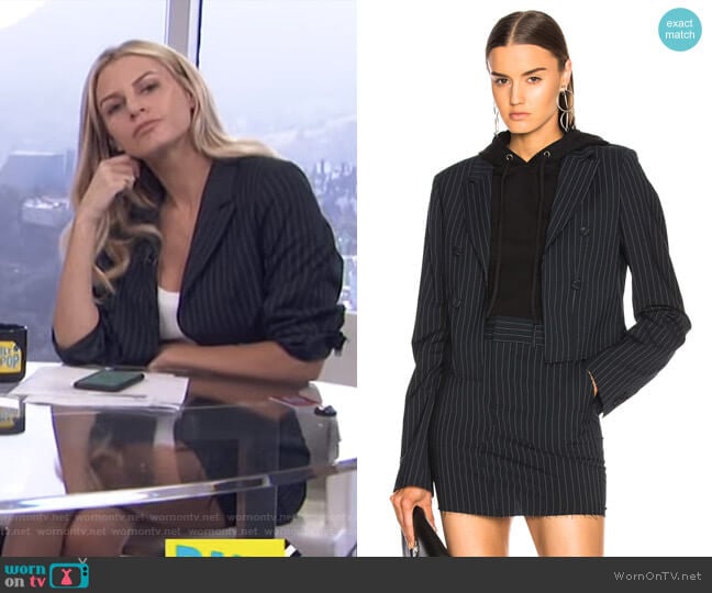 'Cara' blazer and 'Callie' Skirt by RTA worn by Morgan Stewart on E! News