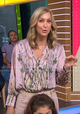 Lara’s pink floral blouse on Good Morning America