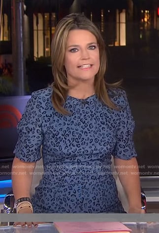 Savannah’s blue leopard print dress on Today