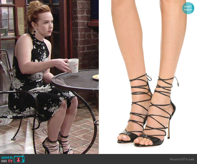 Schutz Leila Sandals worn by Mariah Copeland (Camryn Grimes) on The Young & the Restless