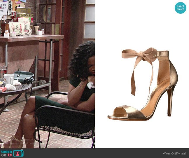 Schutz Rene Sandals worn by Hilary Curtis (Mishael Morgan) on The Young and the Restless