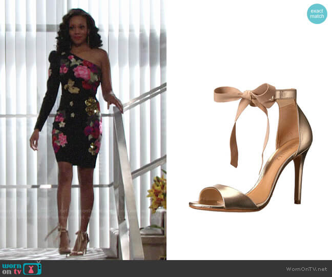 Schutz Rene Sandals worn by Hilary Curtis (Mishael Morgan) on The Young and the Restless