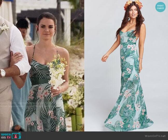 Show Me Your Mumu Godshaw Goddess Gown in Hanalei Dream worn by Callie Jacob (Maia Mitchell) on The Fosters