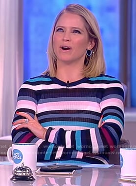 Sara's striped ribbed dress on The View