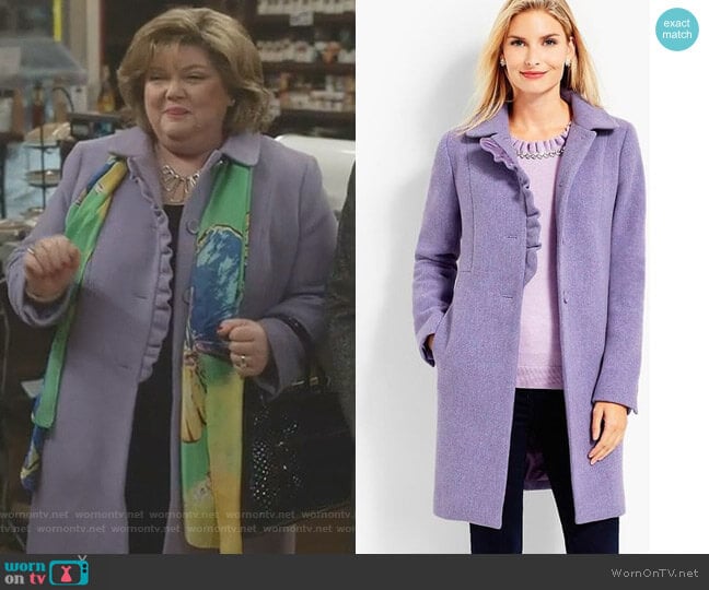 Albury Wool Ruffle Coat by Talbots worn by Martha Tinsdale (Catherine Disher) on Good Witch