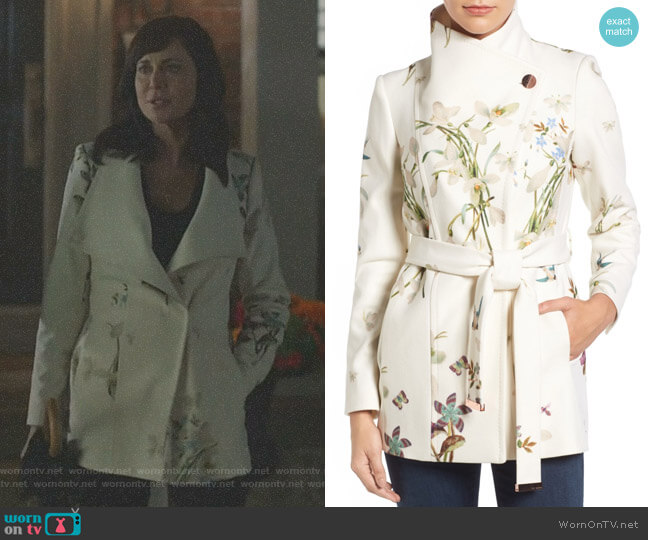 Spring Meadow Wool Blend Wrap Coat by Ted Baker worn by Cassandra Nightingale (Catherine Bell) on Good Witch