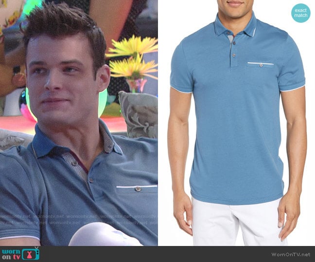 Ted Baker Derry Polo worn by Kyle Abbott (Michael Mealor) on The Young and the Restless