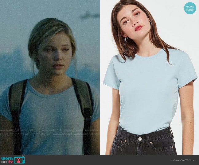 UO The Little Brother Tee in Sky worn by Tandy Bowen (Olivia Holt) on Cloak & Dagger