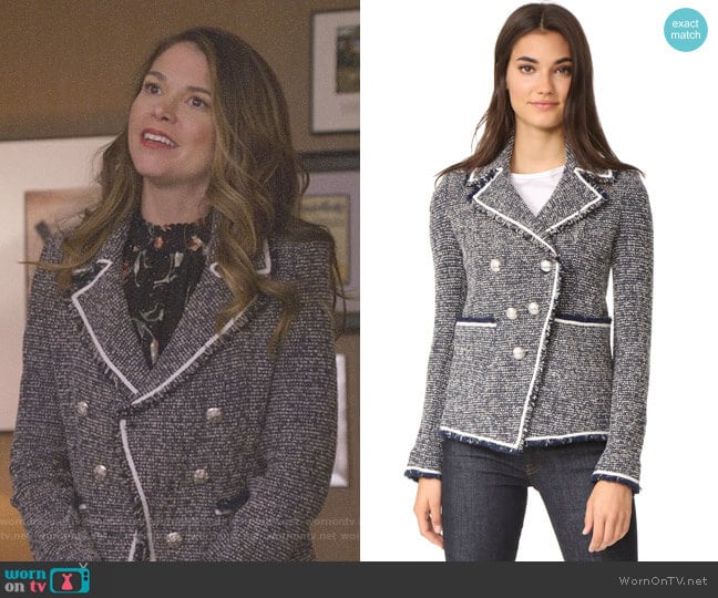 Carroll Portrait Neckline Jacket by Veronica Beard worn by Liza Miller (Sutton Foster) on Younger