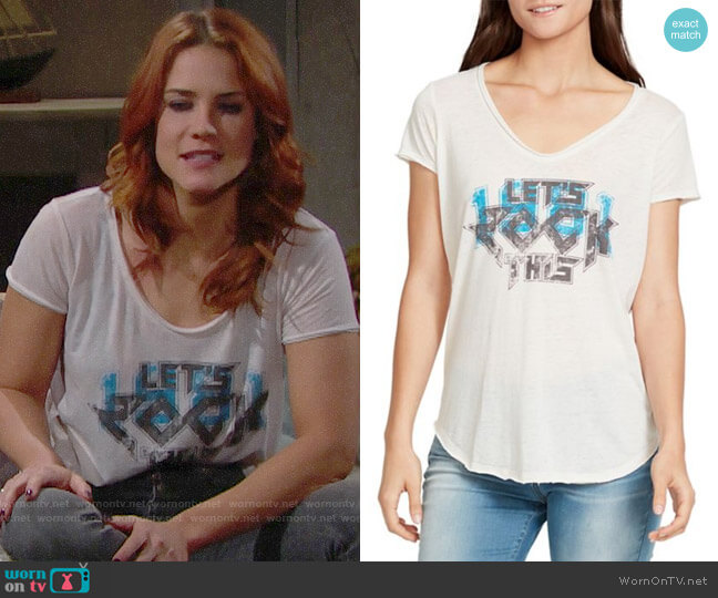 William Rast Stardust Tee worn by Sally Spectra (Courtney Hope) on The Bold and the Beautiful