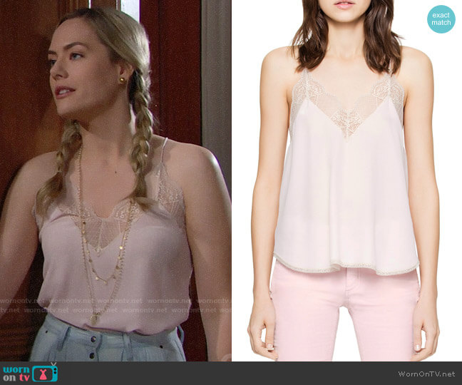Zadig & Voltaire Christy Top worn by Hope Logan (Annika Noelle) on The Bold & the Beautiful