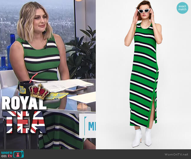 Long Striped Dress by Zara worn by Carissa Loethen Culiner on E! News