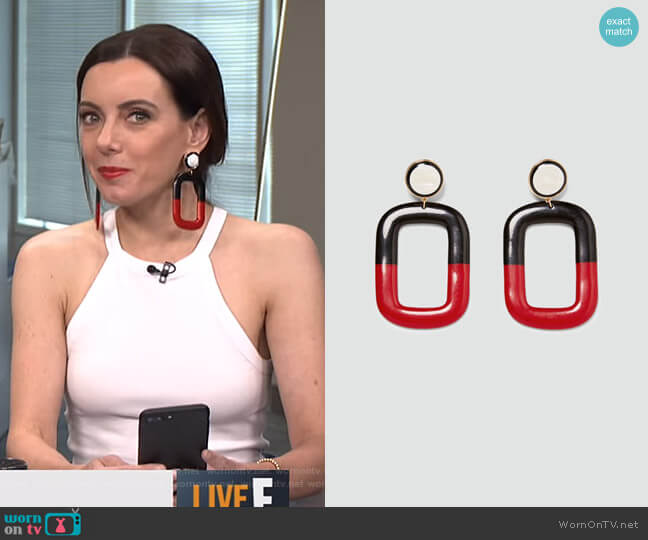 Square Dangle Earrings by Zara worn by Melanie Bromley on E! News