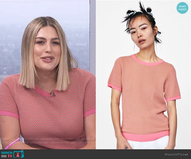 Structured Sweater by Zara worn by Carissa Loethen Culiner on E! News