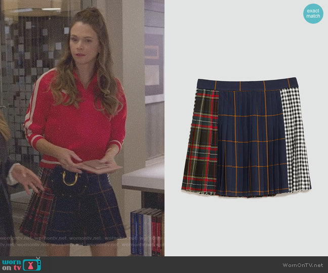 Check Mini Skirt by Zara worn by Liza Miller (Sutton Foster) on Younger